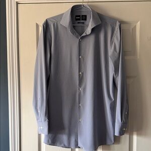 Boss Blue Checkered Dress Shirt. Performance/sharp fit. NWOT. Never worn.